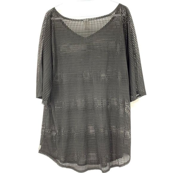 O'neill Swim Cover Size XL Net Black 3/4 sleeve Light weight v-neck 3271 - Picture 1 of 14